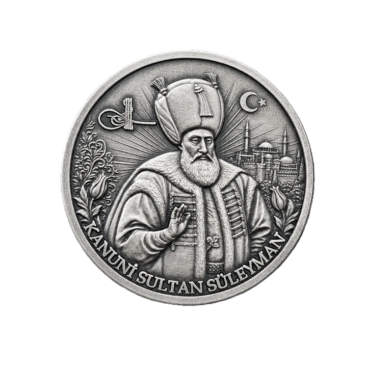 KANUNİ SULTAN SÜLEYMAN | 1 Ons 925 Ayar Gümüş Madalyon