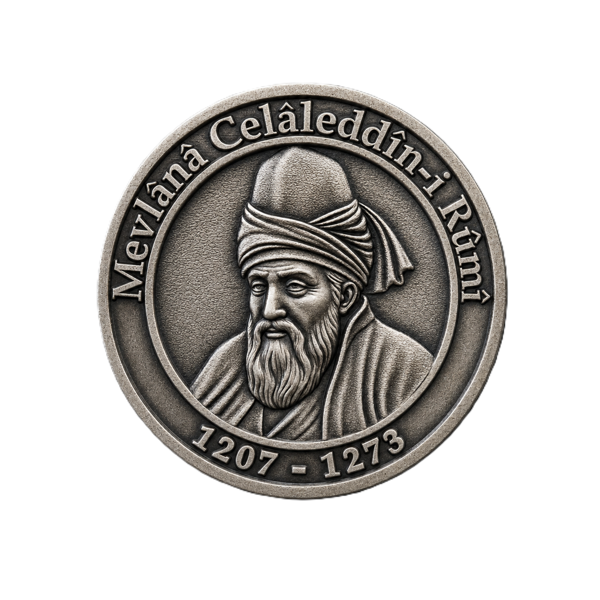 MEVLÂNÂ CELÂLEDDÎN-İ RÛMÎ | 1 Ons 925 Ayar Gümüş Madalyon
