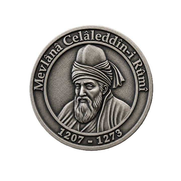MEVLÂNÂ CELÂLEDDÎN-İ RÛMÎ | 1 Ons 925 Ayar Gümüş Madalyon