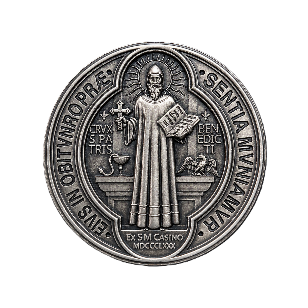 ST. BENEDICT | 1 Ons 925 Ayar Gümüş Madalyon