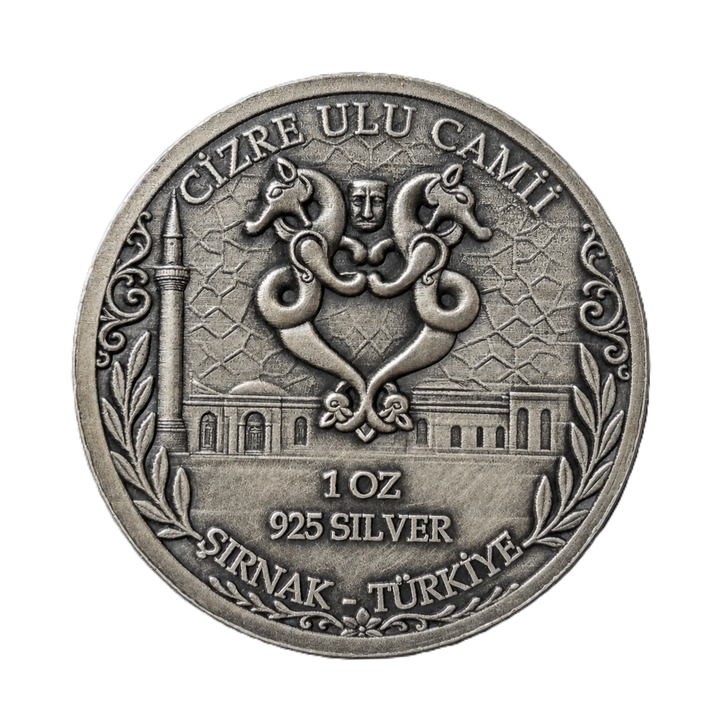 CİZRE ULU CAMİİ | 1 Ons 925 Ayar Gümüş Madalyon arka yüz